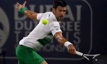 Novak Djokovic returned to the court at the Dubai Duty Free Tennis tournament in Dubai in February.