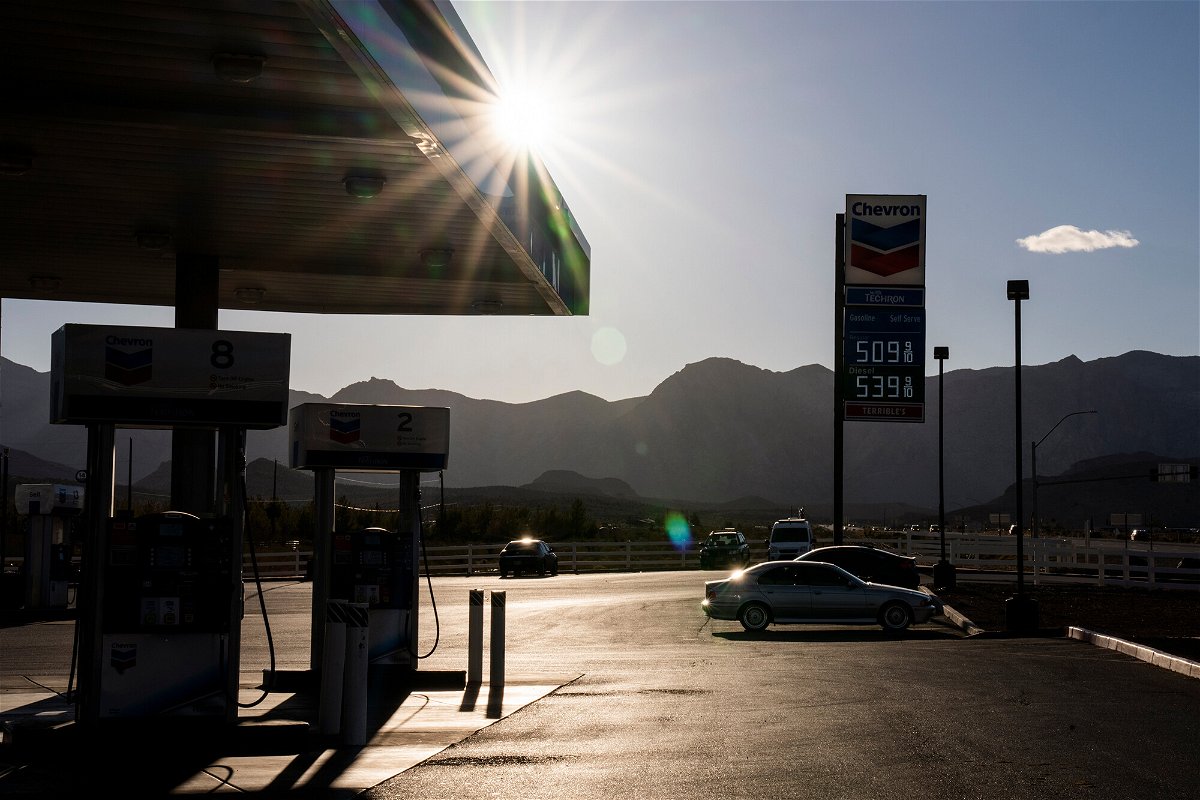 <i>Joe Buglewicz/Bloomberg/Getty Images</i><br/>Pictured are fuel prices at a Chevron gas station in Las Vegas on March 9.