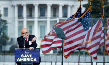 Rudy Giuliani speaks to supporters from The Ellipse near the White House on January 6