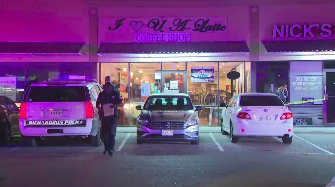 <i>KTVT</i><br/>Richardson Police responded to an attack involving a axe outside a Richardson coffee shop Friday night.