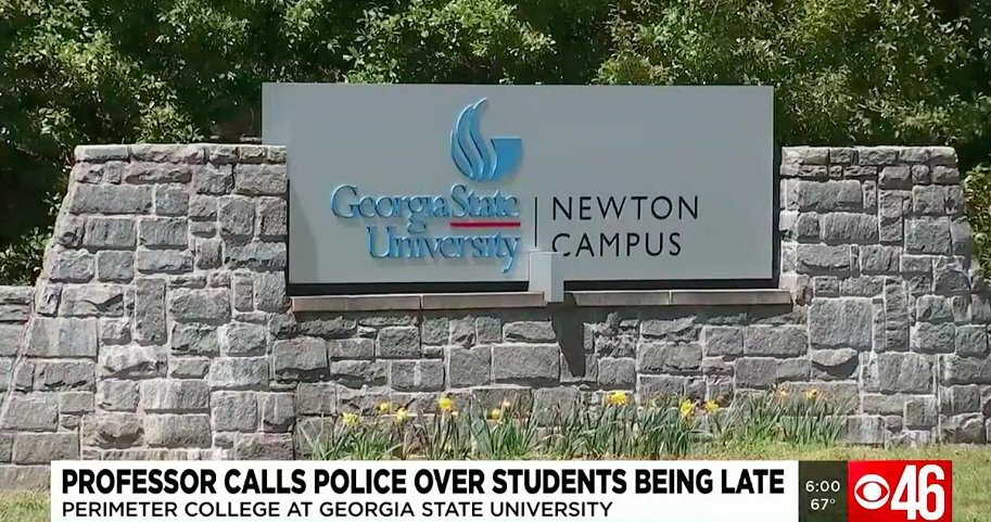 <i>WGCL</i><br/>A professor at Perimeter College at Georgia State University is no longer in the classroom because she reportedly called the police because two students arrived late to class.