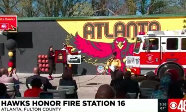 The Atlanta Hawks have unveiled a new basketball hoop and mural