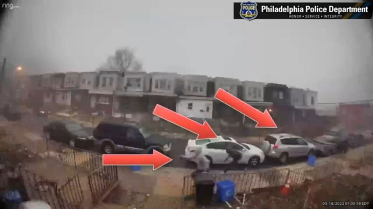 <i>Philadelphia Police Department</i><br/>Philadelphia police have released surveillance video of a shooting incident where 61 shots were fired.