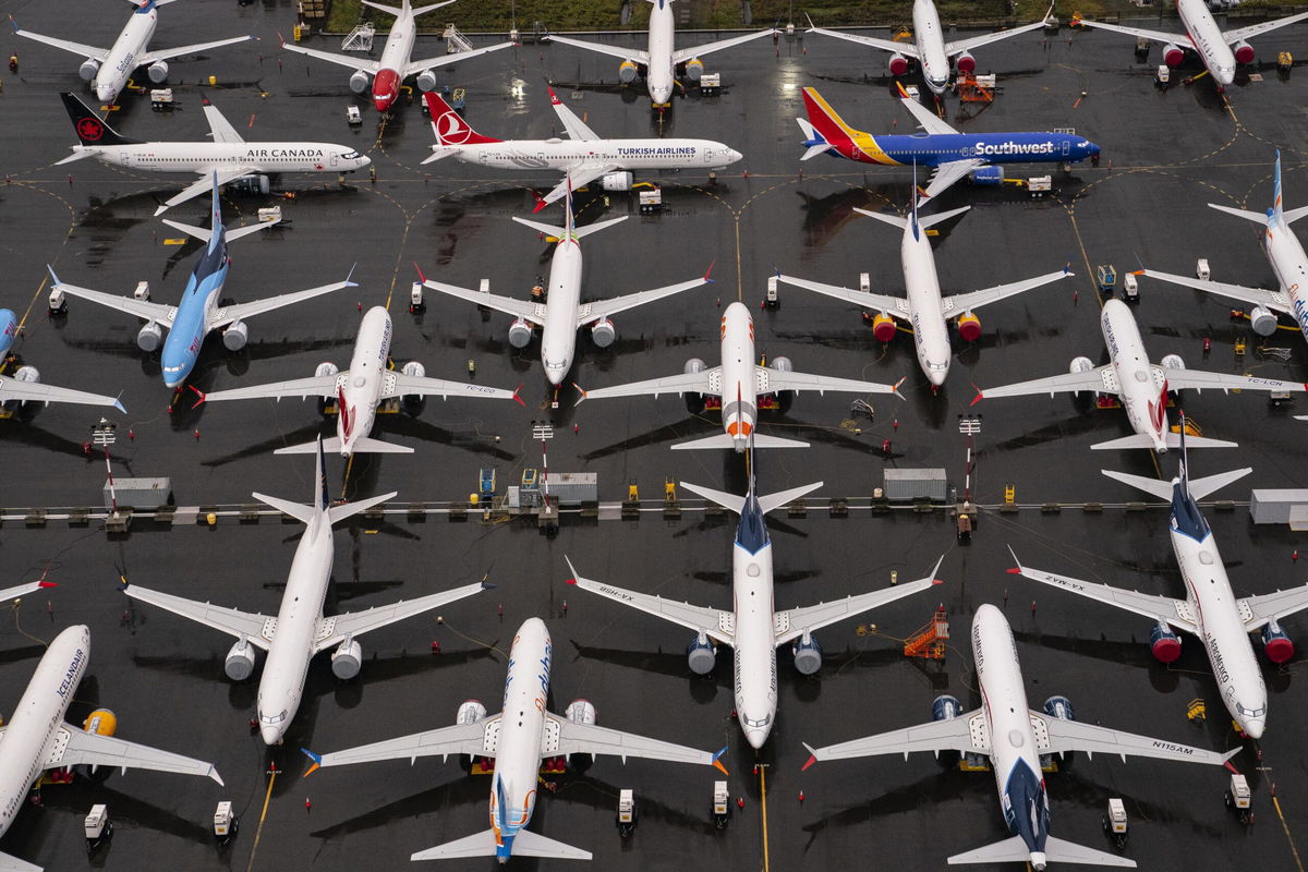 <i>David Ryder/Getty Images</i><br/>Boeing 737 Max airplanes sit parked at Boeing Field on November 18