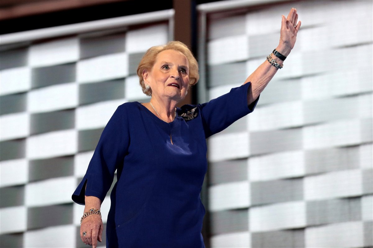 <i>Drew Angerer/Getty Images North America/Getty Images</i><br/>President Joe Biden will deliver a eulogy for Madeleine Albright