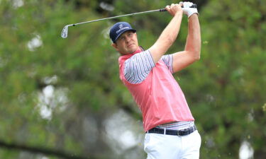 Hudson Swafford plays his shot from the fourth tee during the first round of the Masters at Augusta National Golf Club on April 7.