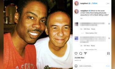 Gilbert Gottfried's final Instagram post was in support of Chris Rock. A portion of this image has been blurred by CNN to protect privacy.