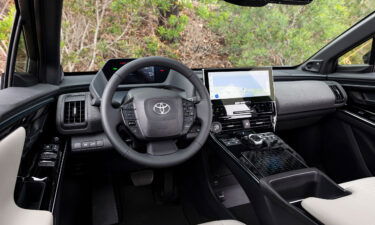 The Toyota BZ4X's interior is straightforward and easy to use. Unike some other electric SUVs