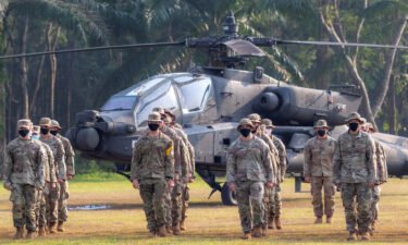 US soldiers take part in the Garuda Shield Joint Exercise 2021 in South Sumatra province