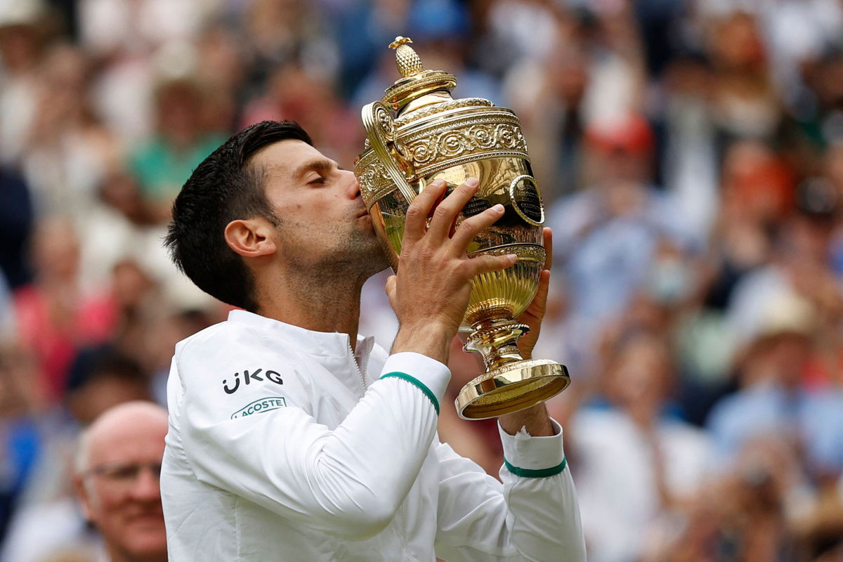 <i>Adrian Dennis/AFP/Getty Images</i><br/>Novak Djokovic will be able to defend his Wimbledon crown as organizers are allowing unvaccinated players to compete.