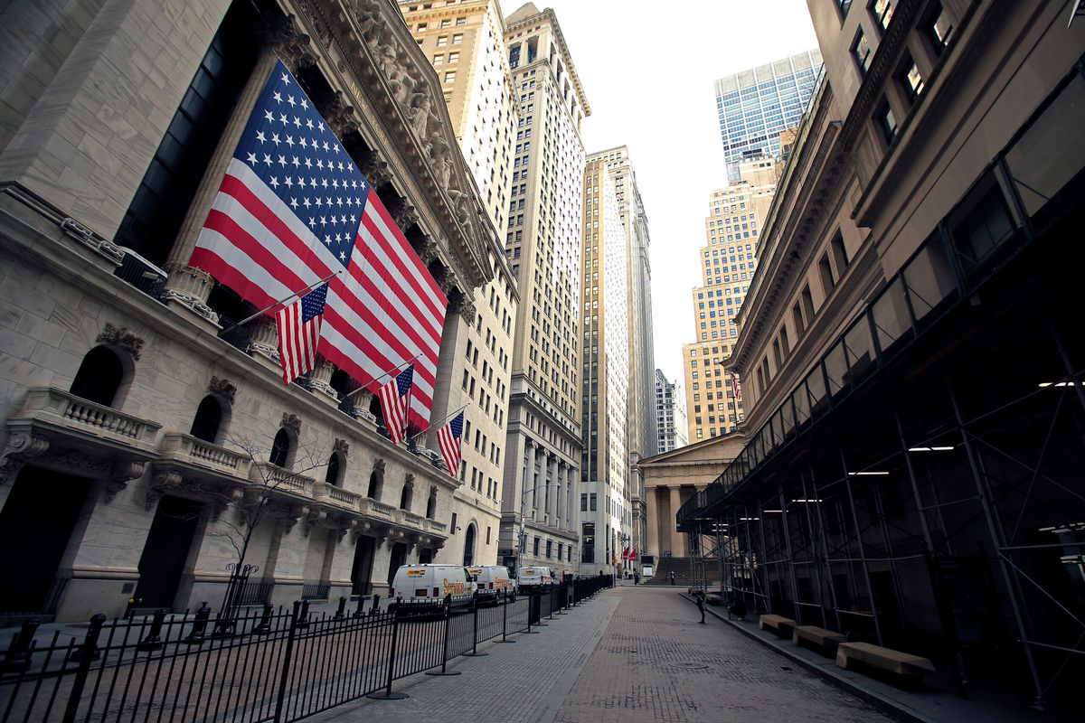 <i>Justin Heiman/Getty Images</i><br/>The Dow Tuesday plunged 500 points on recession fears. Pictured is the New York Stock Exchange on April 25