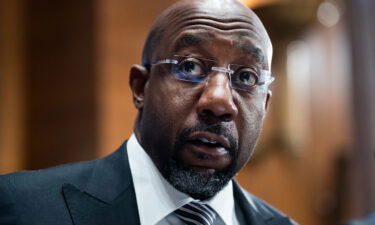 Georgia Sen. Raphael Warnock is seen at a hearing on Capitol Hill in Washington