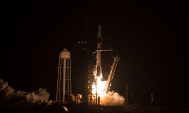 A SpaceX Falcon 9 rocket carrying the company's Crew Dragon spacecraft is launched on NASA's SpaceX Crew-4 mission to the International Space Station with NASA astronauts Kjell Lindgren
