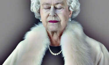 UK-based artist Chris Levine's portrait of Queen Elizabeth II titled "Lightness of Being."