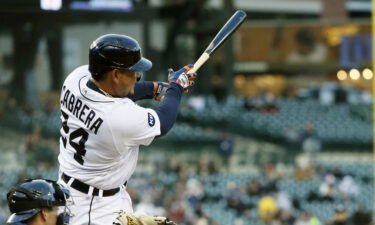 Miguel Cabrera of the Detroit Tigers gets his 2