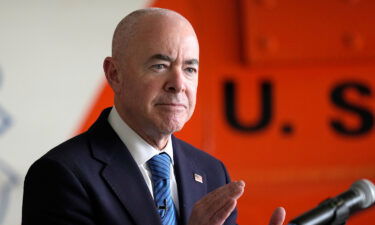 Homeland Security Secretary Alejandro Mayorkas told CNN on Tuesday his department is preparing for a potential increase in migrants. Mayorkas is shown here at Coast Guard Air Station Miami