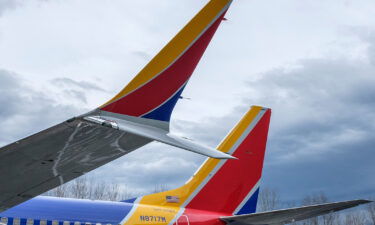 The split scimitar winglet on a Boeing 737 MAX 8. Winglets are a now ubiquitous appendage at the end of each wing
