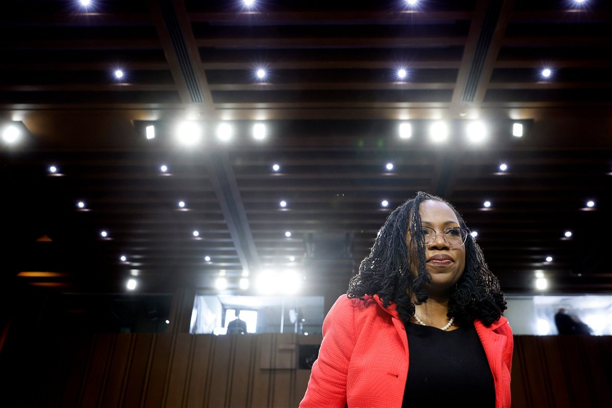 <i>Chip Somodevilla/Getty Images</i><br/>U.S. Supreme Court nominee Judge Ketanji Brown Jackson returns from a break in her confirmation hearing before the Senate Judiciary Committee on March 22 in Washington