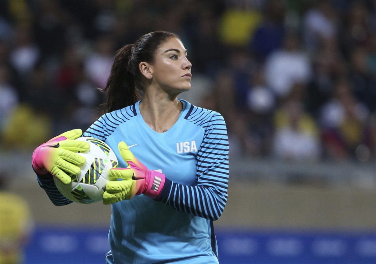 <i>Eugenio Savio/AP</i><br/>US goalkeeper Hope Solo takes the ball during a soccer game against New Zealand at the Rio Olympics in August 2016.