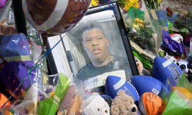 A makeshift memorial for Tyre Sampson is seen outside the Orlando Free Fall ride.