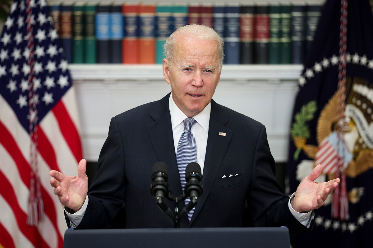 <i>Win McNamee/Getty Images</i><br/>The Biden administration will renew Covid-19 funding push when Congress returns next week. President Joe Biden is pictured at the White House on April 21