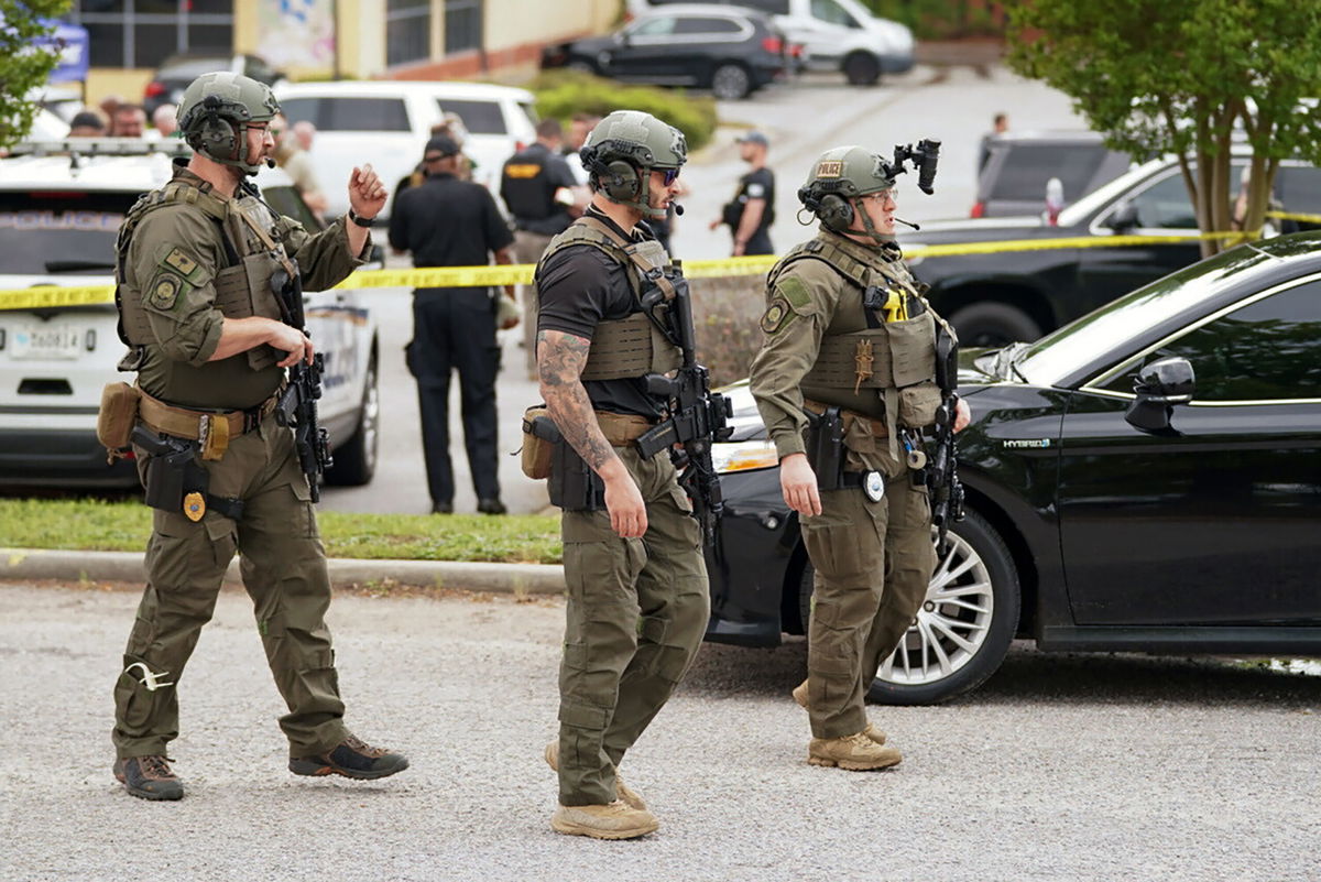 <i>Sean Rayford/AP</i><br/>Authorities stage outside Columbiana Centre mall in Columbia