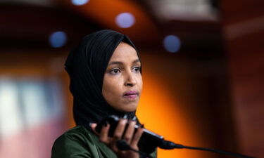 A Florida man pleaded guilty Tuesday to charges that he had threatened to kill Democratic Rep. Ilhan Omar after she directed profanities at then-President Donald Trump in a 2019 news conference. Omar is shown here at a news conference on Capitol Hill on November 30