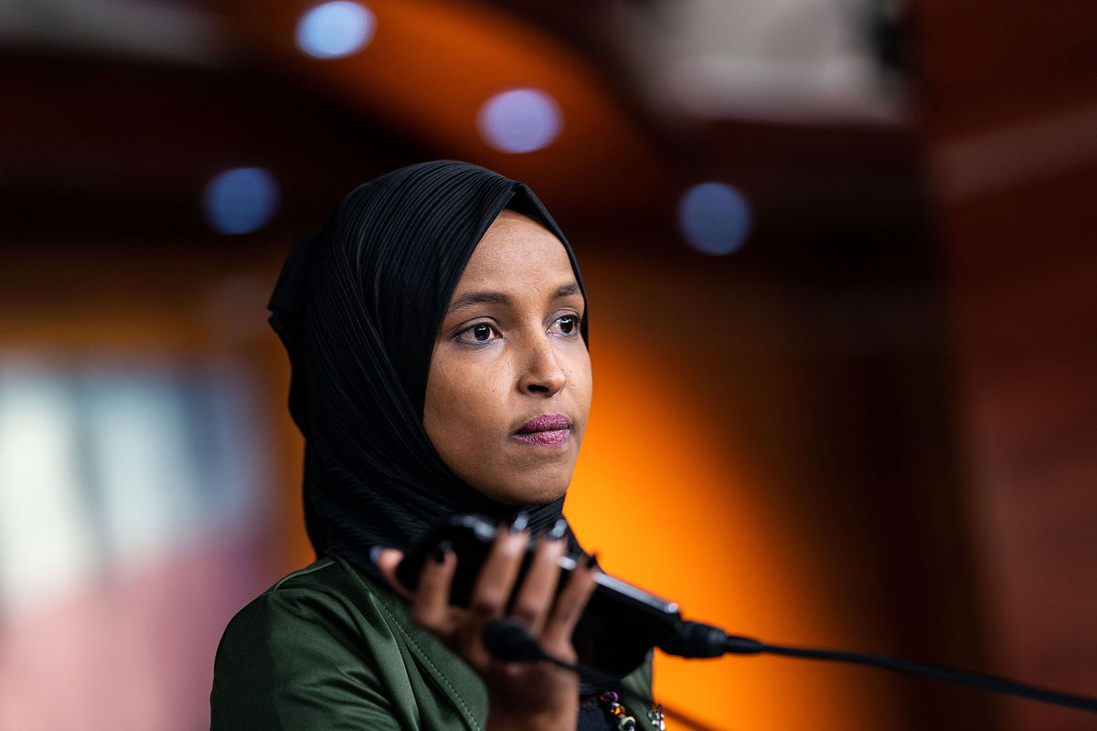 <i>Kent Nishimura/Los Angeles Times/Getty Images</i><br/>A Florida man pleaded guilty Tuesday to charges that he had threatened to kill Democratic Rep. Ilhan Omar after she directed profanities at then-President Donald Trump in a 2019 news conference. Omar is shown here at a news conference on Capitol Hill on November 30