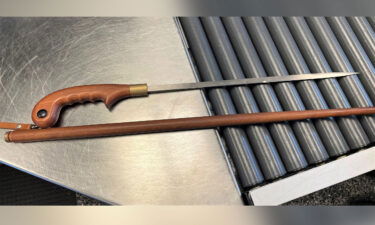 TSA officers at Boston's Logan International Airport discovered a long blade seemingly hidden inside a traveler's cane.