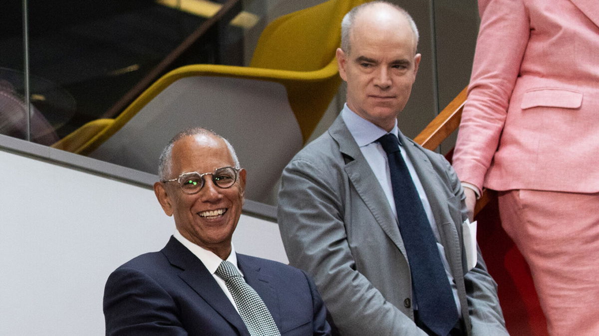 <i>Damon Winter/The New York Times/Redux/FILE</i><br/>The New York Times names Joe Kahn as executive editor. Dean Baquet and Kahn are seen here in the newsroom at The New York Times headquarters in June 2021.