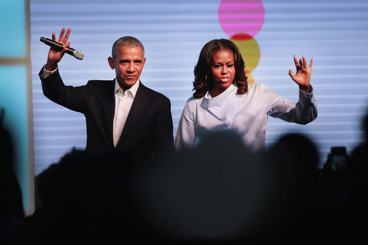 <i>Scott Olson/Getty Images</i><br/>Spotify and former president Barack Obama and first lady Michelle Obama will not be inking a new deal. The Obamas are shown here on October 31