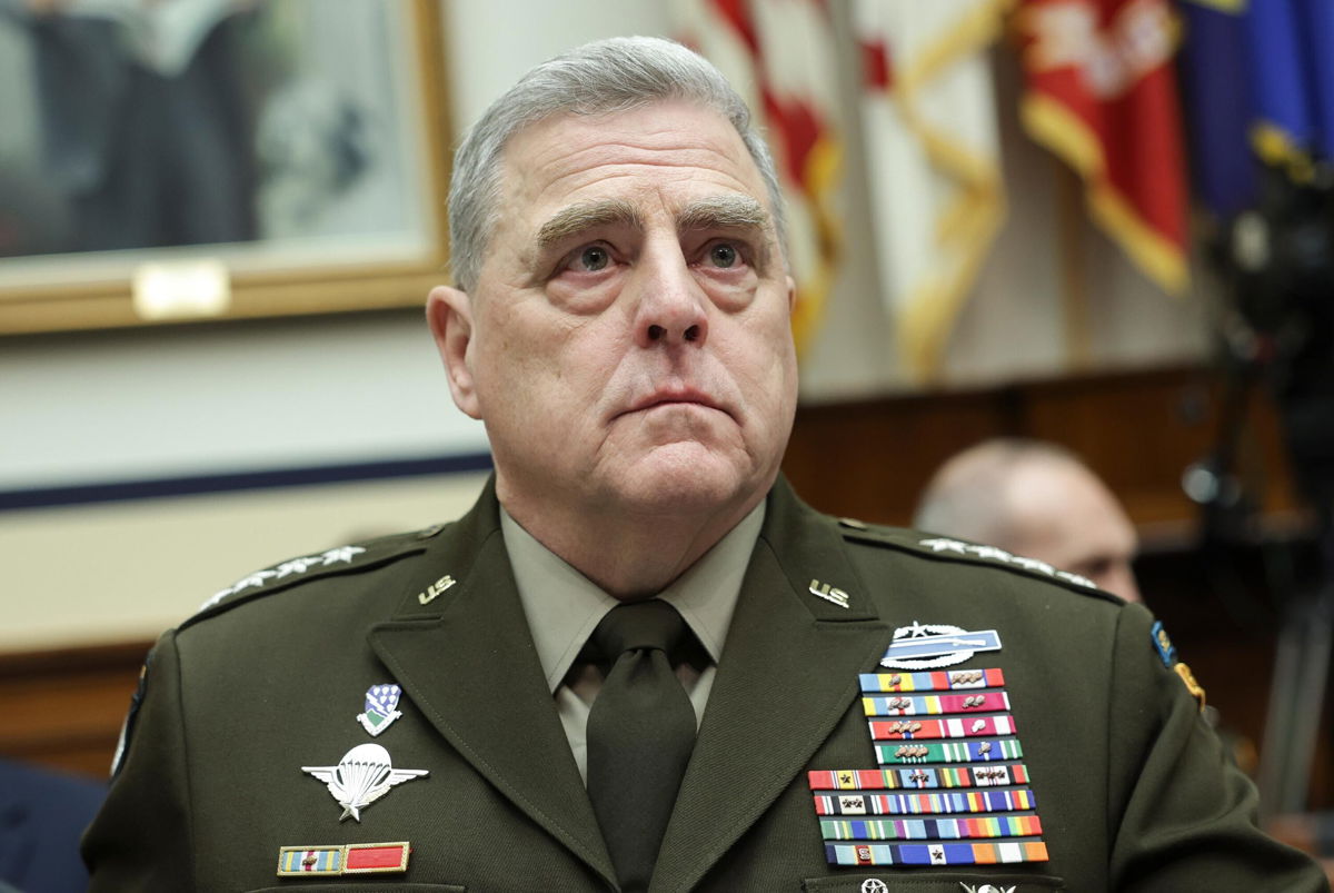 <i>Kevin Dietsch/Getty Images</i><br/>Chairman of the Joint Chiefs of Staff Gen. Mark Milley testifies April 5 before the House Armed Services Committee on Capitol Hill in Washington