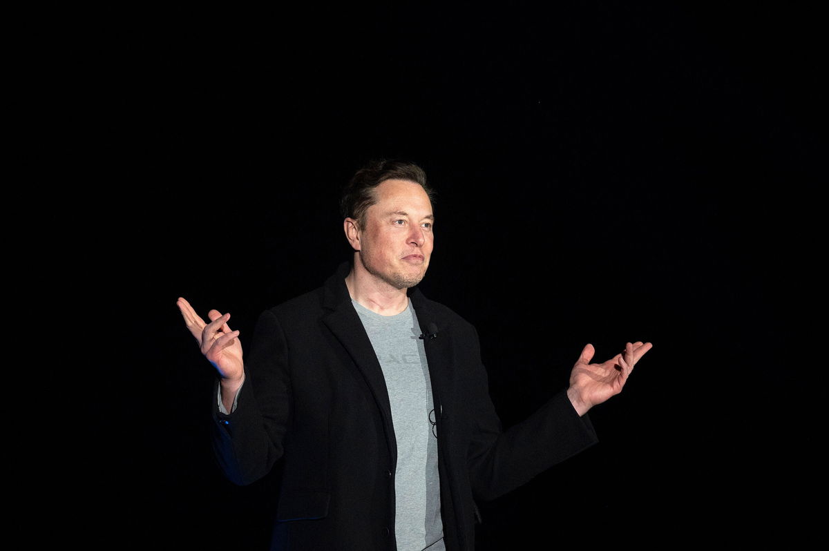 <i>Jim Watson/AFP/Getty Images</i><br/>Elon Musk gestures as he speaks during a press conference at SpaceX's Starbase facility near Boca Chica Village in South Texas on February 10. Musk's lawyer