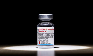 In this photo illustration a vial of Moderna vaccine for coronavirus (Covid-19) treatment.