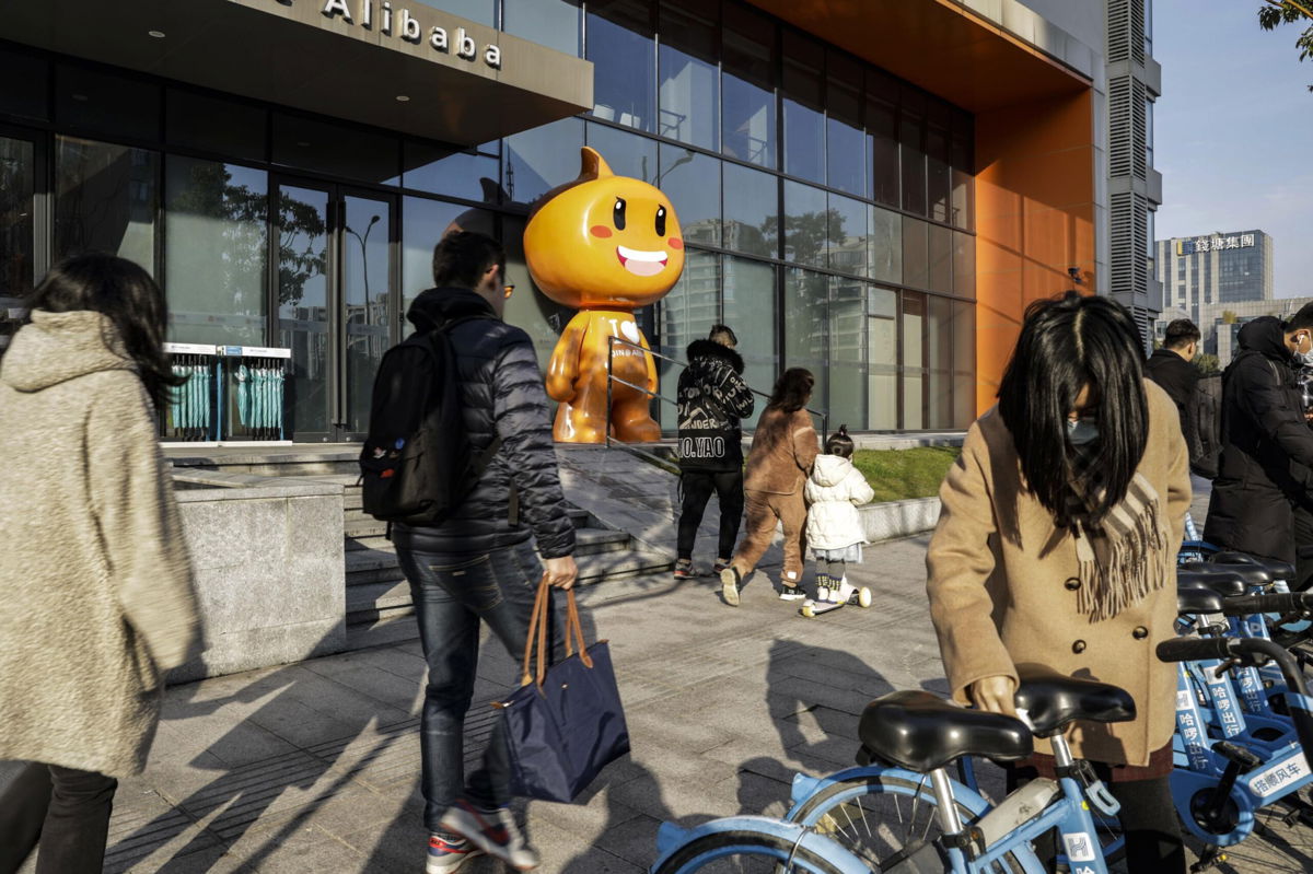 <i>Qilai Shen/Bloomberg/Getty Images</i><br/>The mascot for Alibaba Group Holding Ltd.'s Taobao e-commerce platform near the company's headquarters in Hangzhou