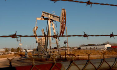 An oil pumpjack works in the Permian Basin oil field on March 13 in Odessa