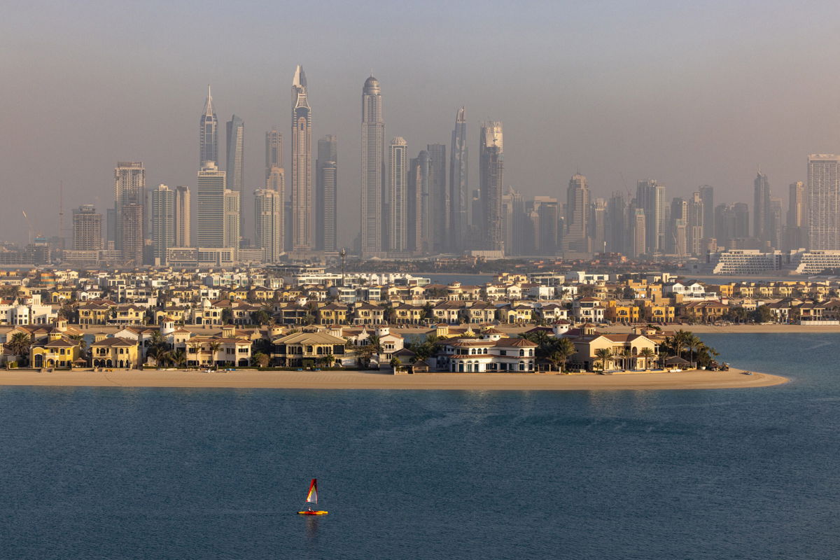 <i>Christopher Pike/Bloomberg/Getty Images</i><br/>A view of the villas on the waterside of the Palm Jumeirah