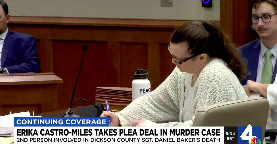 <i>WSMV</i><br/>Erika Castro-Miles pleads guilty to second-degree murder for the ambush-style killing of Dickson County Police Sergeant Daniel Baker.