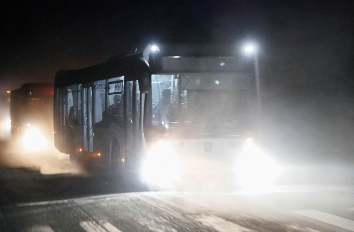<i>Alexander Ermochenko/Reuters</i><br/>Buses pictured in Mariupol