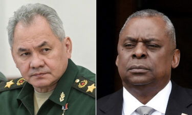 US Secretary of Defense Lloyd Austin (right) spoke with his Russian counterpart Sergei Shoigu for the first time since the Russian invasion of Ukraine