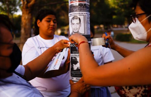 Activists and mothers whose children have disappeared in Ciudad Juarez on May 8.