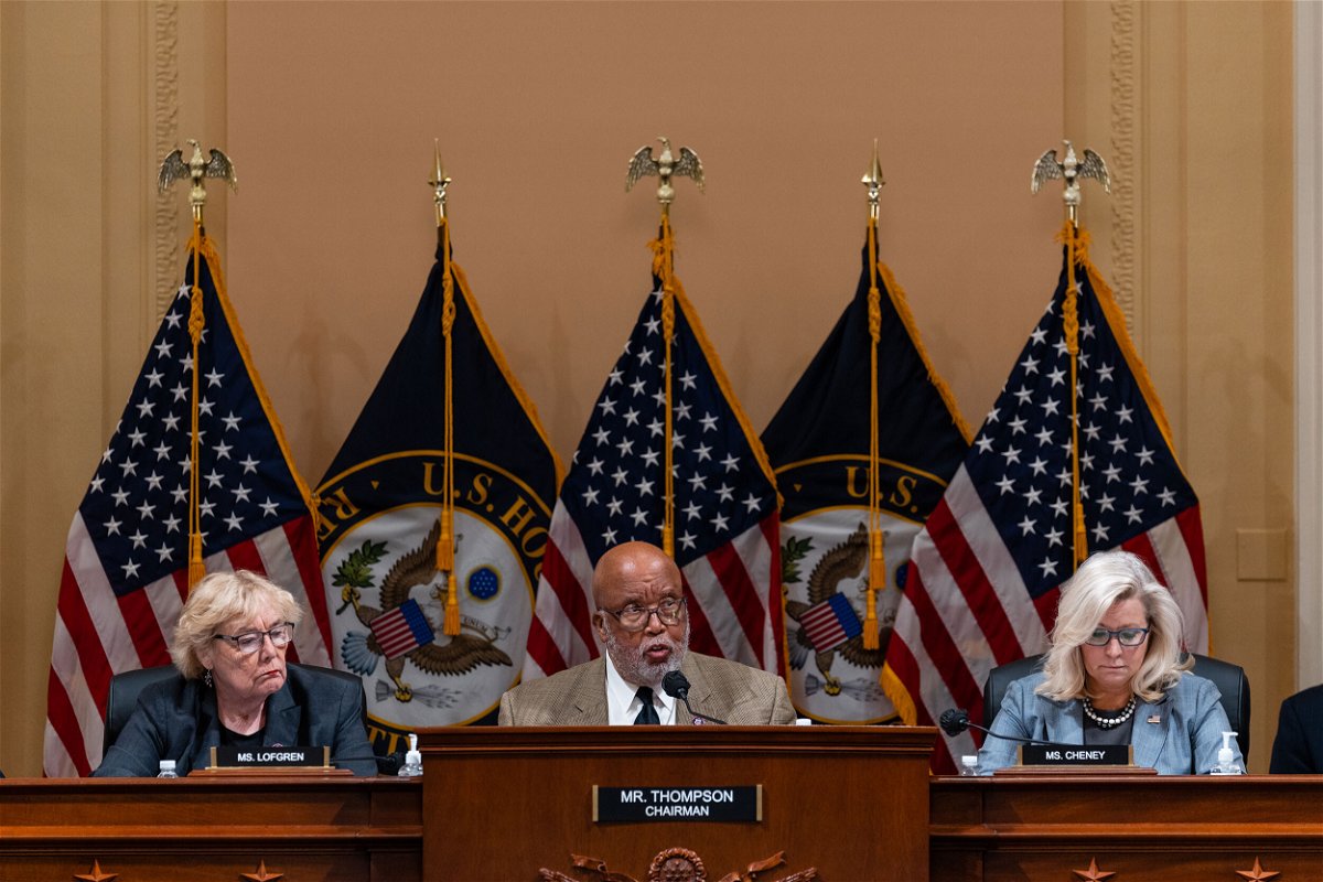 <i>Eric Lee/Bloomberg/Getty Images</i><br/>Members of the House Select committee Rep. Zoe Lofgren