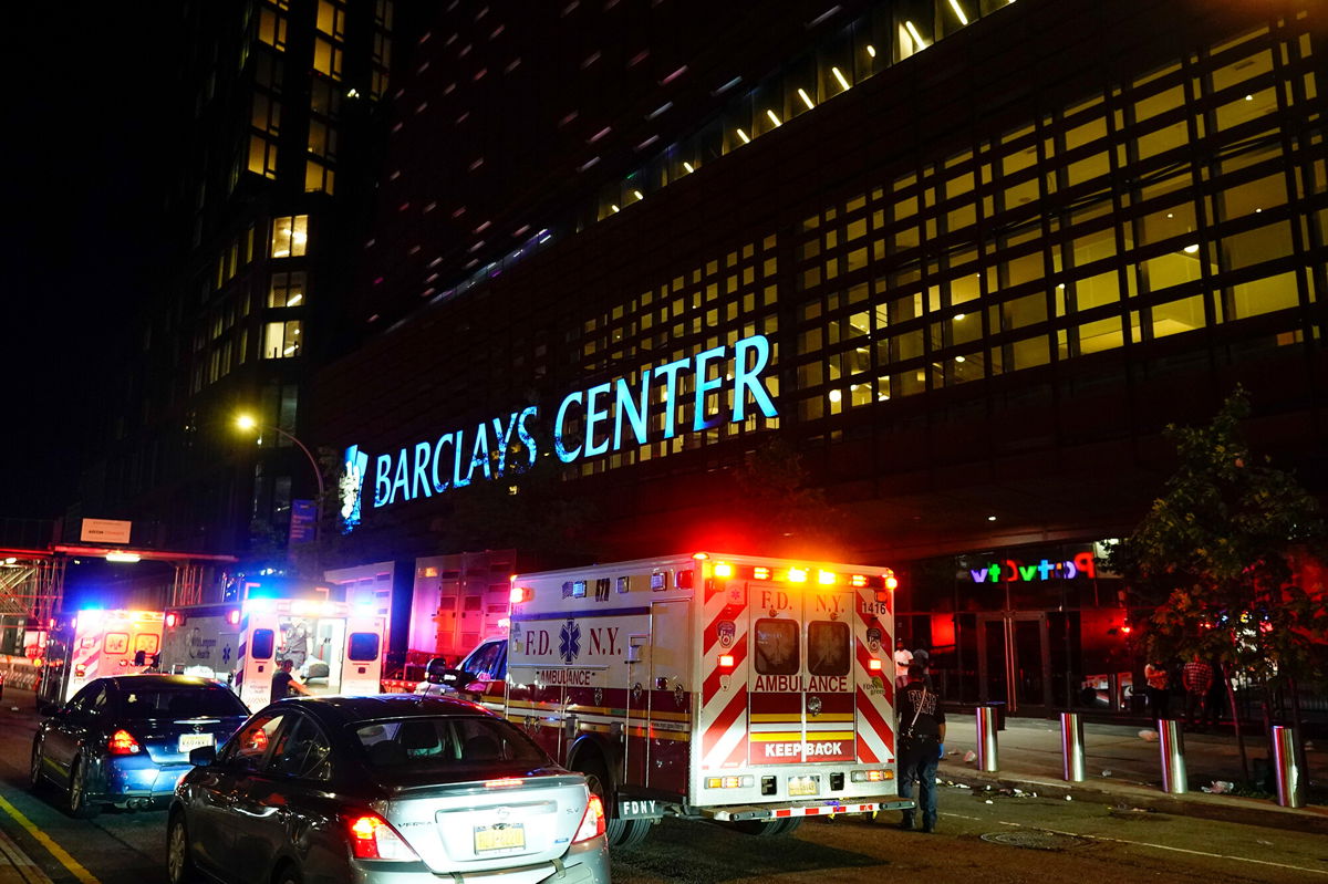 <i>Frank Franklin II/AP</i><br/>No shots were fired at the Barclays Center during a disturbance that sent people