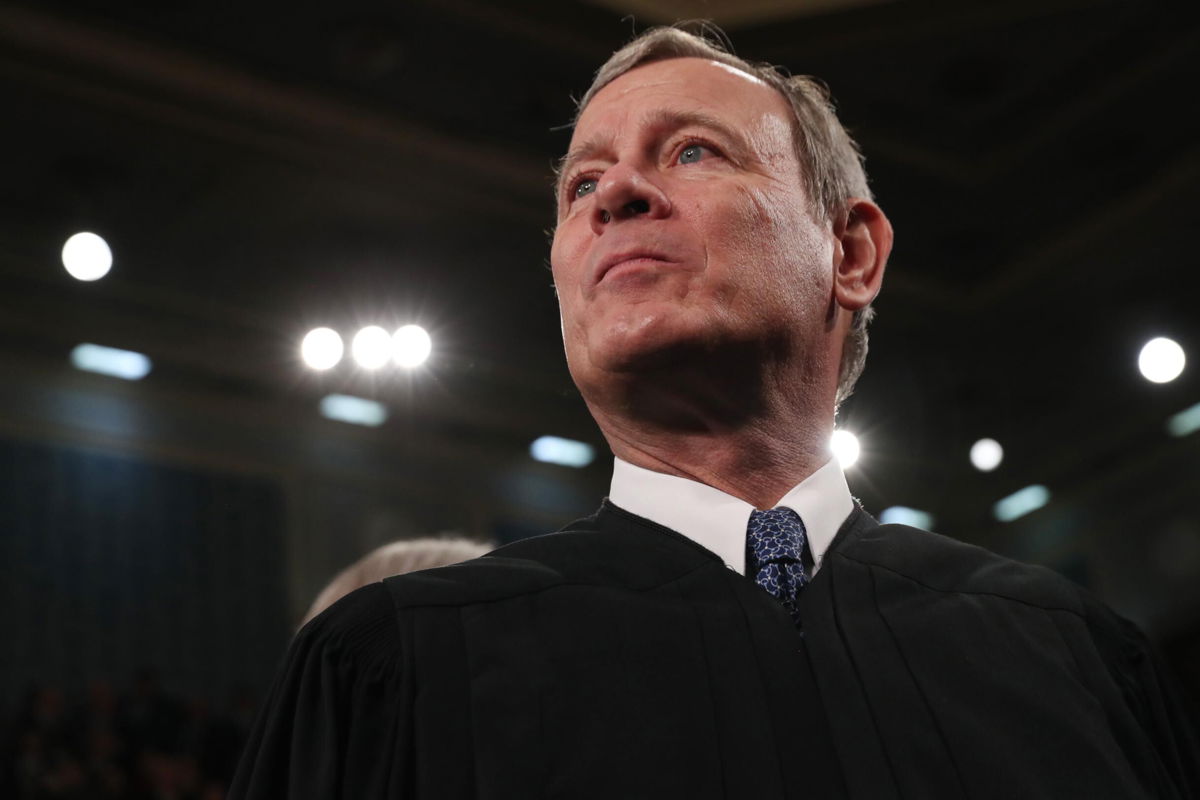 <i>Leah Millis/Pool/Getty Images</i><br/>Supreme Court Chief Justice John Roberts is here pictured on February 4