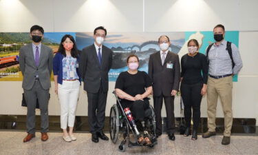 A US delegation led by Sen. Tammy Duckworth arrived in Taipei on Monday