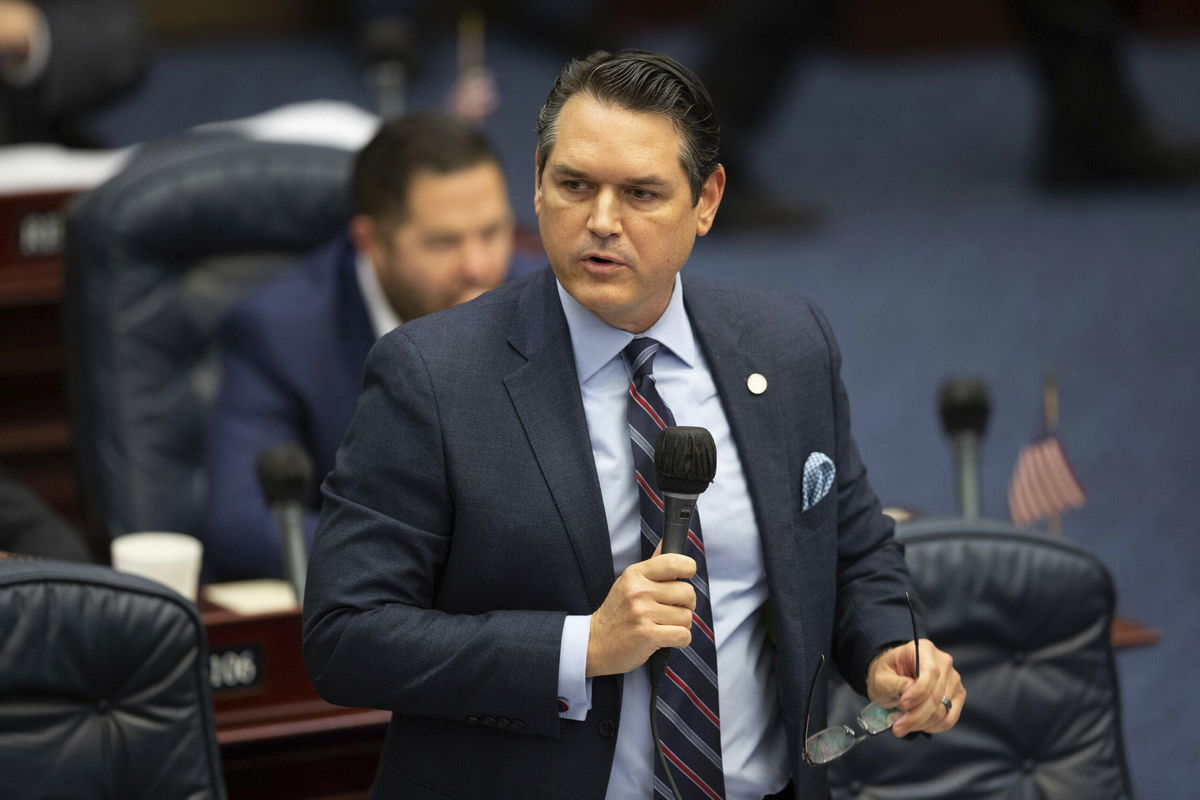 <i>Tori Lynn Schneider/Tallahassee Democrat/AP</i><br/>Florida Gov. Ron DeSantis announced the appointment of state Rep. Cord Byrd