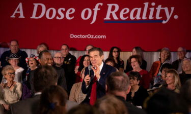 Republican Senate candidate Mehmet Oz speaks at a campaign event in Bristol