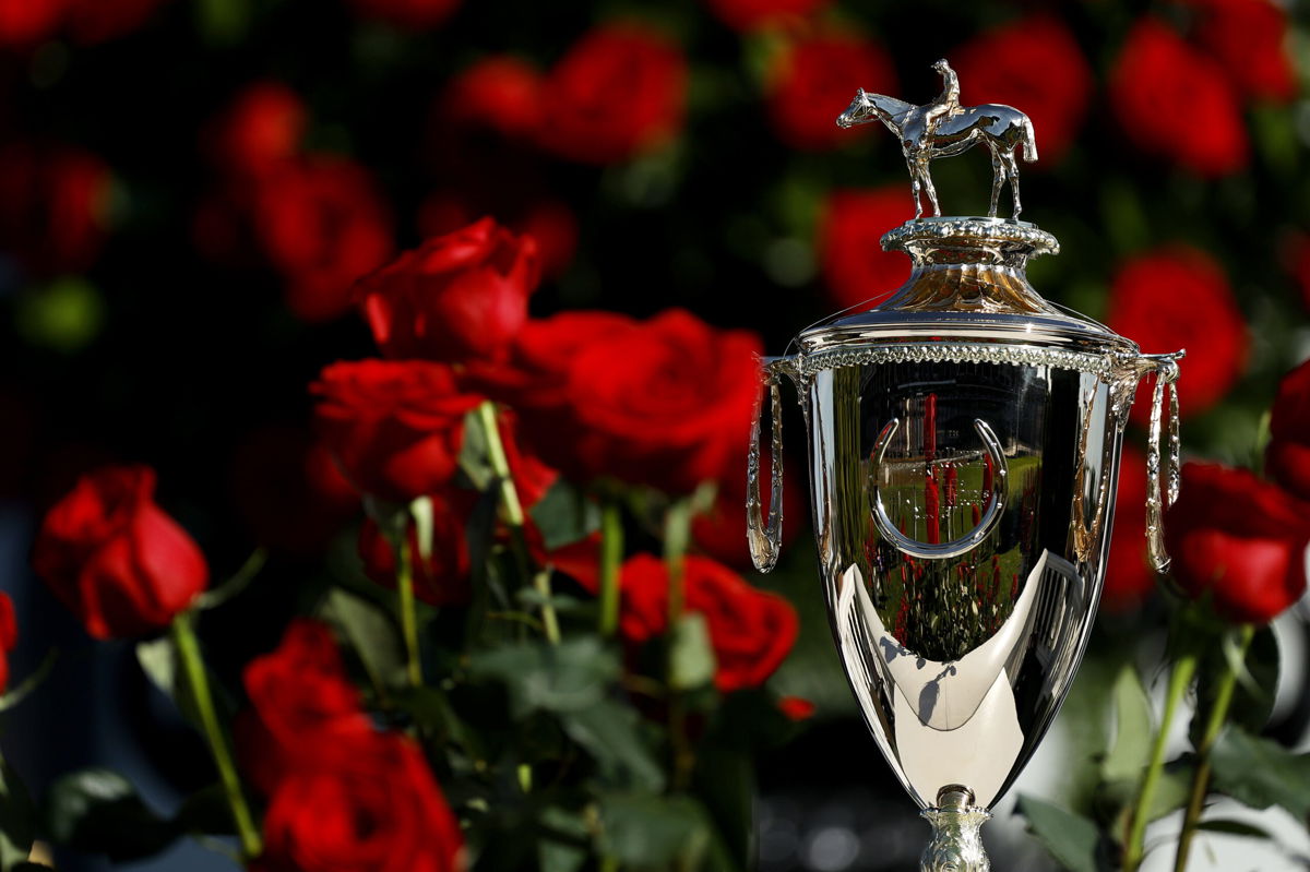 <i>Tim Nwachukwu/Getty Images</i><br/>A general view of the trophy prior to the running of the 147th Kentucky Derby at Churchill Downs on May 01