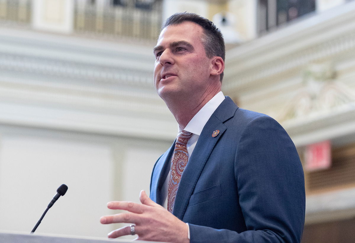 <i>Alonzo Adams/AP/FILE</i><br/>Oklahoma Gov. Kevin Stitt delivers his State of the State address in Oklahoma City