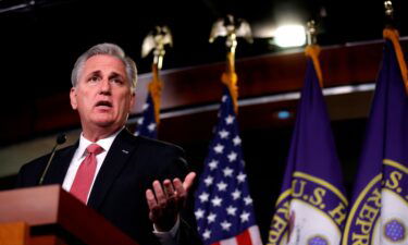 House Minority Leader Kevin McCarthy speaks during his weekly news conference in January 2021 in Washington